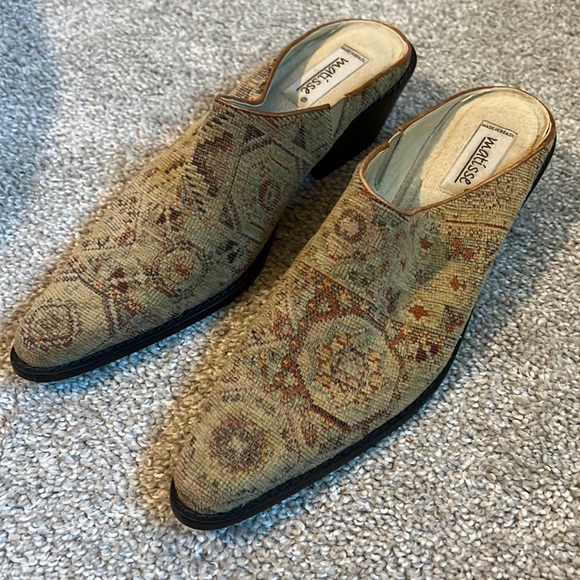 Designer Matisse woven tapestry pointed mules - Picture 1 of 6